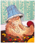 Contemplating Playful Cat Acrylic Painting by Anna Lucas Maia