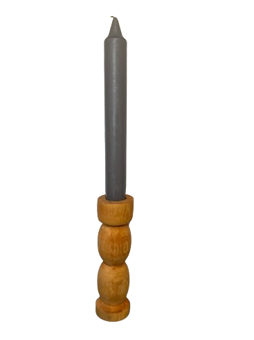 Handmade Wooden Bubble Candle Holder 13cm